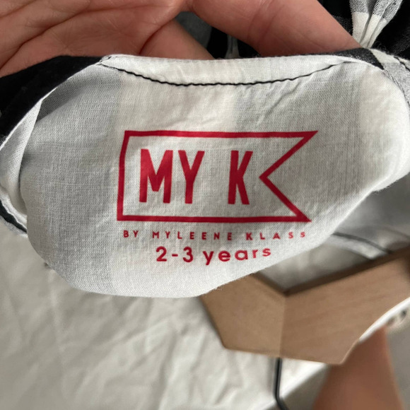 Myleene Klass Girls Black White Buffalo Check Dress "You are my Sunshine" Sz 3T - Picture 3 of 3